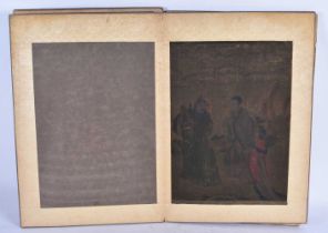 Chinese School (16th/17th Century) King, 6 x Paintings, wooden cover. 36 cm x 27 cm. (6)
