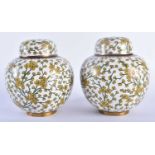 A PAIR OF EARLY 20TH CENTURY CHINESE CLOISONNE ENAMEL GINGER JARS AND COVERS Late Qing/Republic.