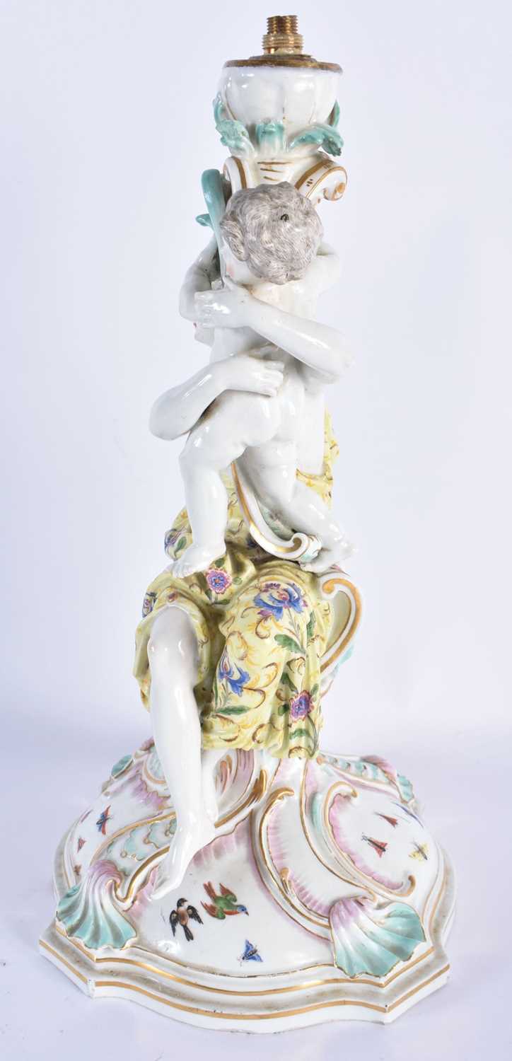 A LARGE 19TH CENTURY GERMAN MEISSEN PORCELAIN FIGURAL CANDLESTICK formed with a female and child. 31 - Image 3 of 6