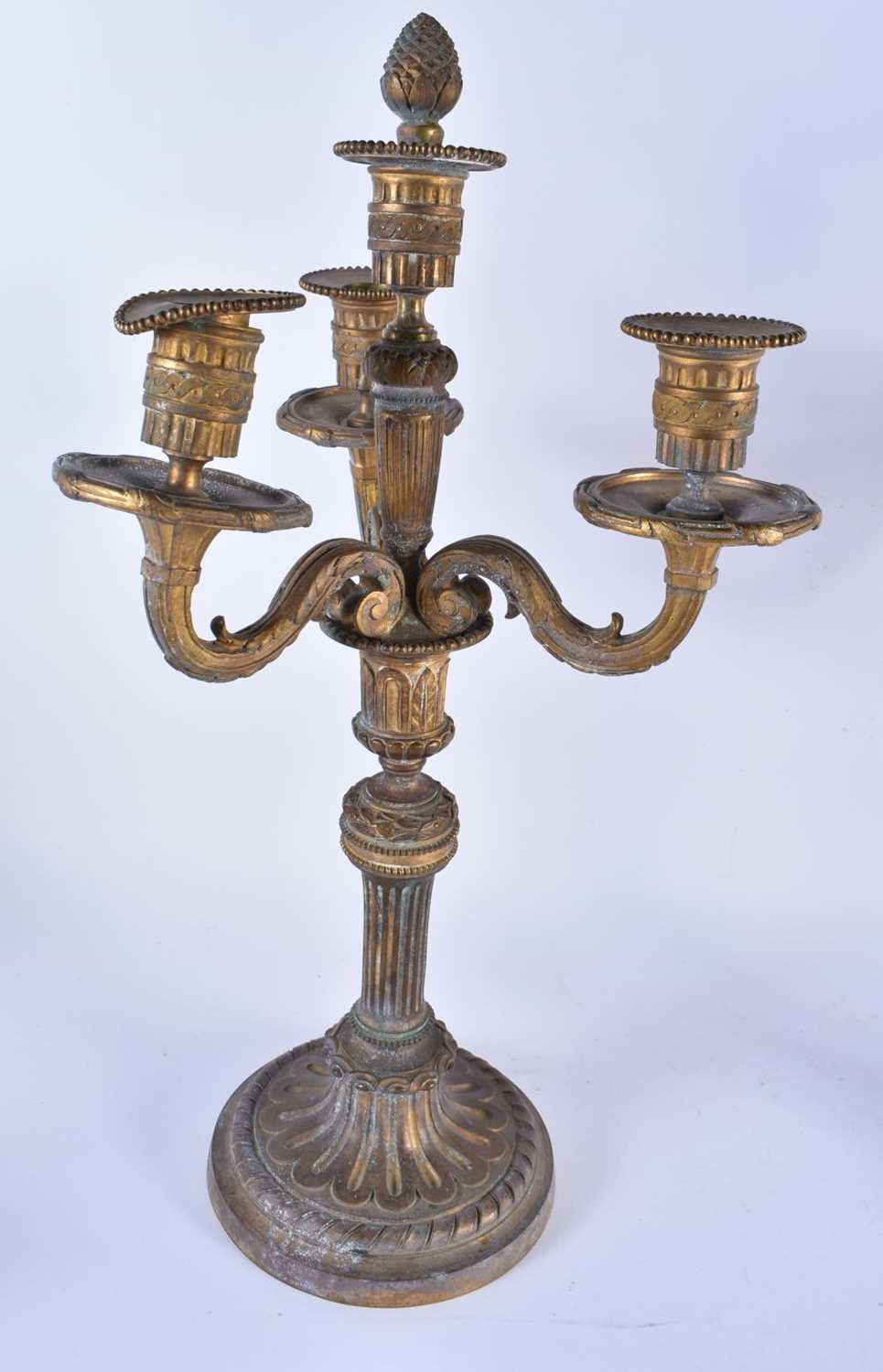 A LARGE PAIR OF 19TH CENTURY FRENCH BRONZE TRIPLE BRANCH CANDELABRA formed with scrolling arms. 45cm - Image 2 of 21