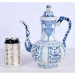 A Chinese porcelain blue and white ewer decorative with foliage 25 cm.