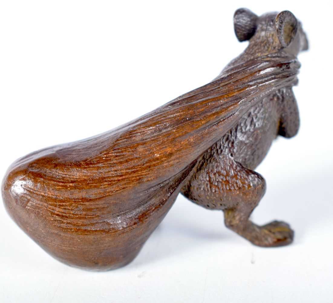 A Japanese Bronze Model of a Rat dragging a Sack. 3.8 cm x 6.2 cm x 2.3 cm, weight 106.5g - Image 2 of 3