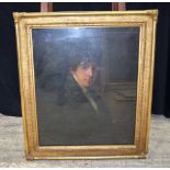 A large 19th Century Oil on canvas portrait of a gentleman 74 x 61 cm.