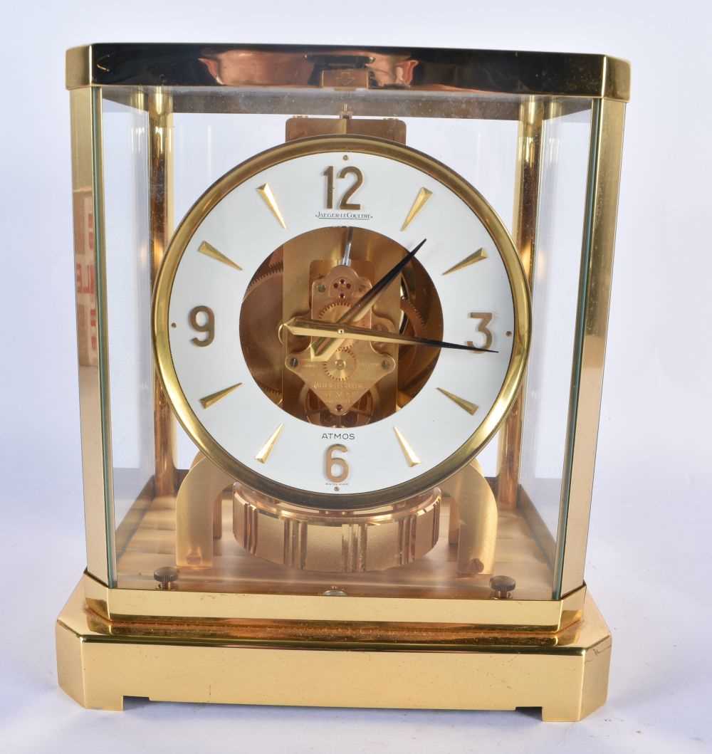 A LECOULTRE BRASS ATMOS CLOCK together with a smaller Cornish stone desk barometer. Largest 24 cm - Image 2 of 11