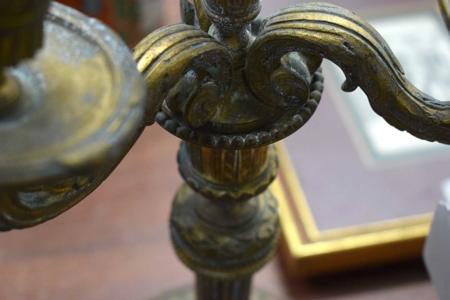 A LARGE PAIR OF 19TH CENTURY FRENCH BRONZE TRIPLE BRANCH CANDELABRA formed with scrolling arms. 45cm - Image 16 of 21