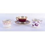 Flight Barr and Barr gadroon crested cup and saucer with Lion and Tree on crimson ground and two two