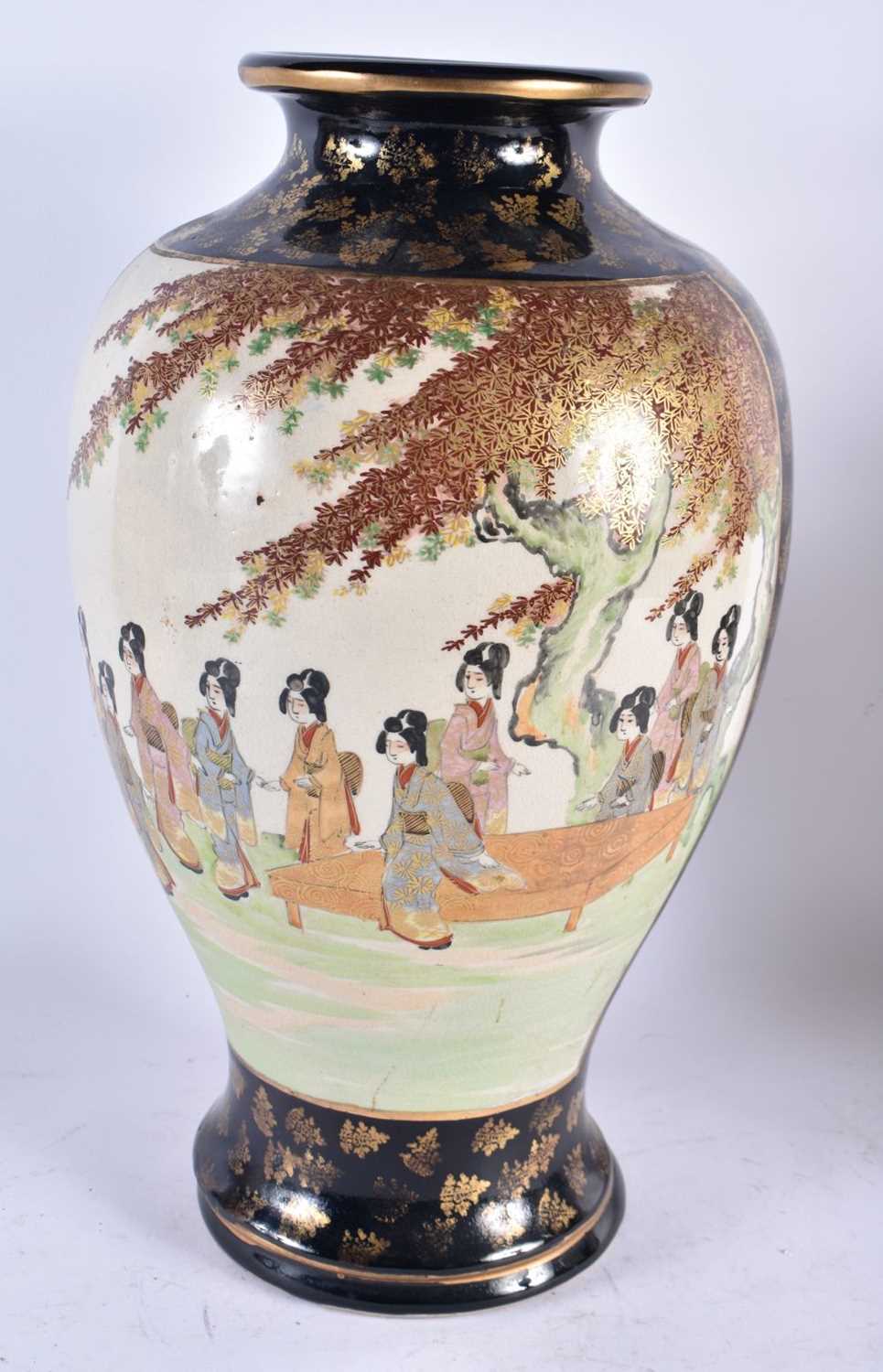 TWO LARGE 19TH CENTURY JAPANESE MEIJI PERIOD SATSUMA VASES. Largest 38 cm high. (2) - Image 2 of 8