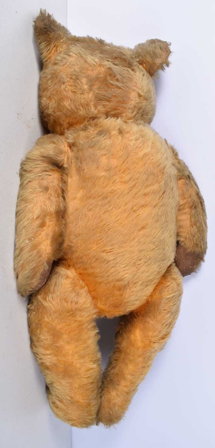 A large vintage Teddy bear with wooden joints and wood shaving stuffing 73 cm. - Image 4 of 6