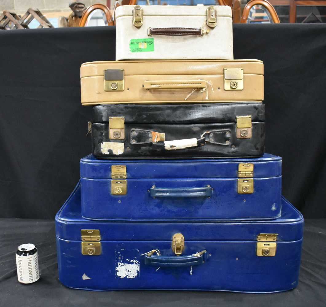 Three handmade vintage Morton of London suitcases cases together with another suitcase and a - Image 2 of 16