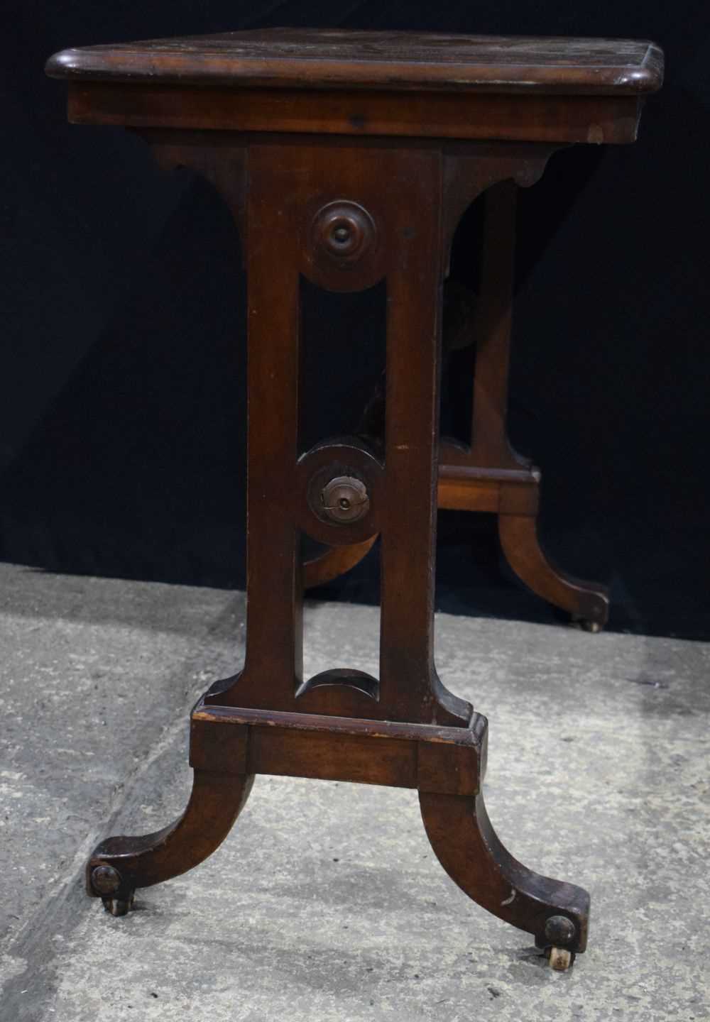 A 19th Century Mahogany side table with spreader on castors 75 x 91 x 48cm. - Image 4 of 10