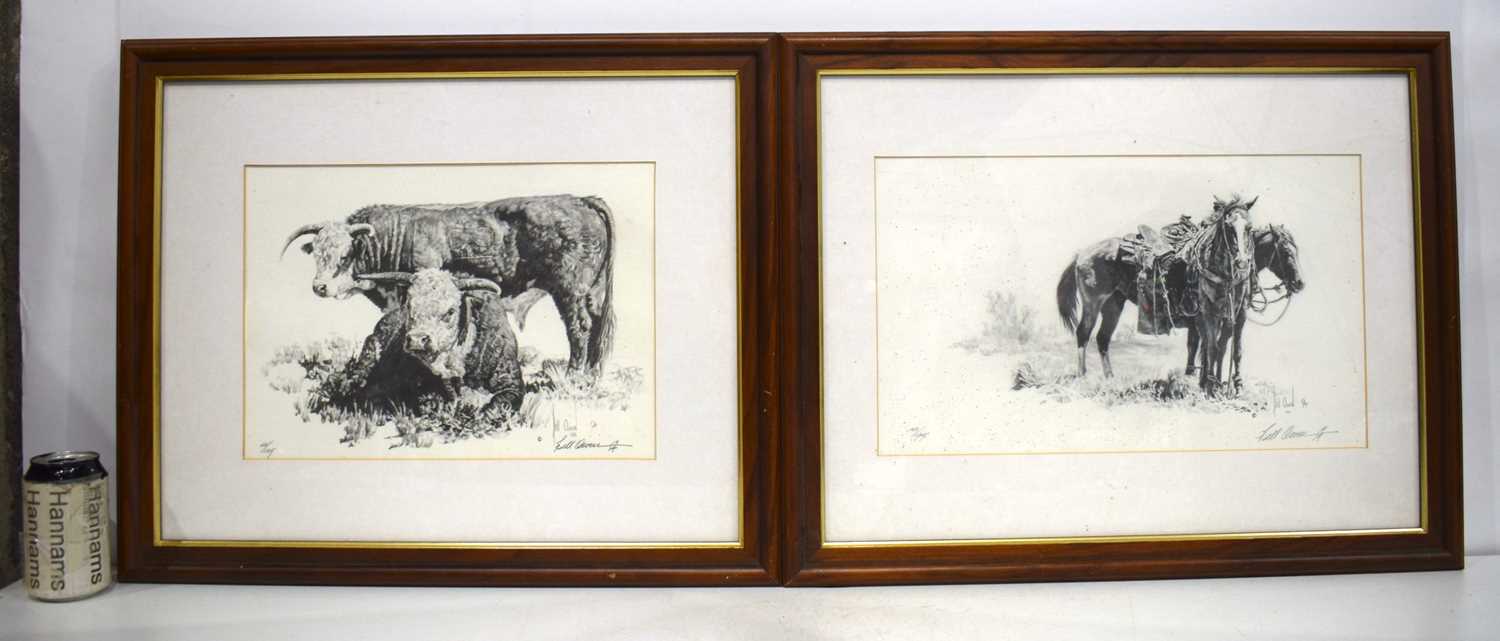 A pair of framed limited edition Prints of animals by Bill Owen 26 x 35 cm (2) - Bild 2 aus 8