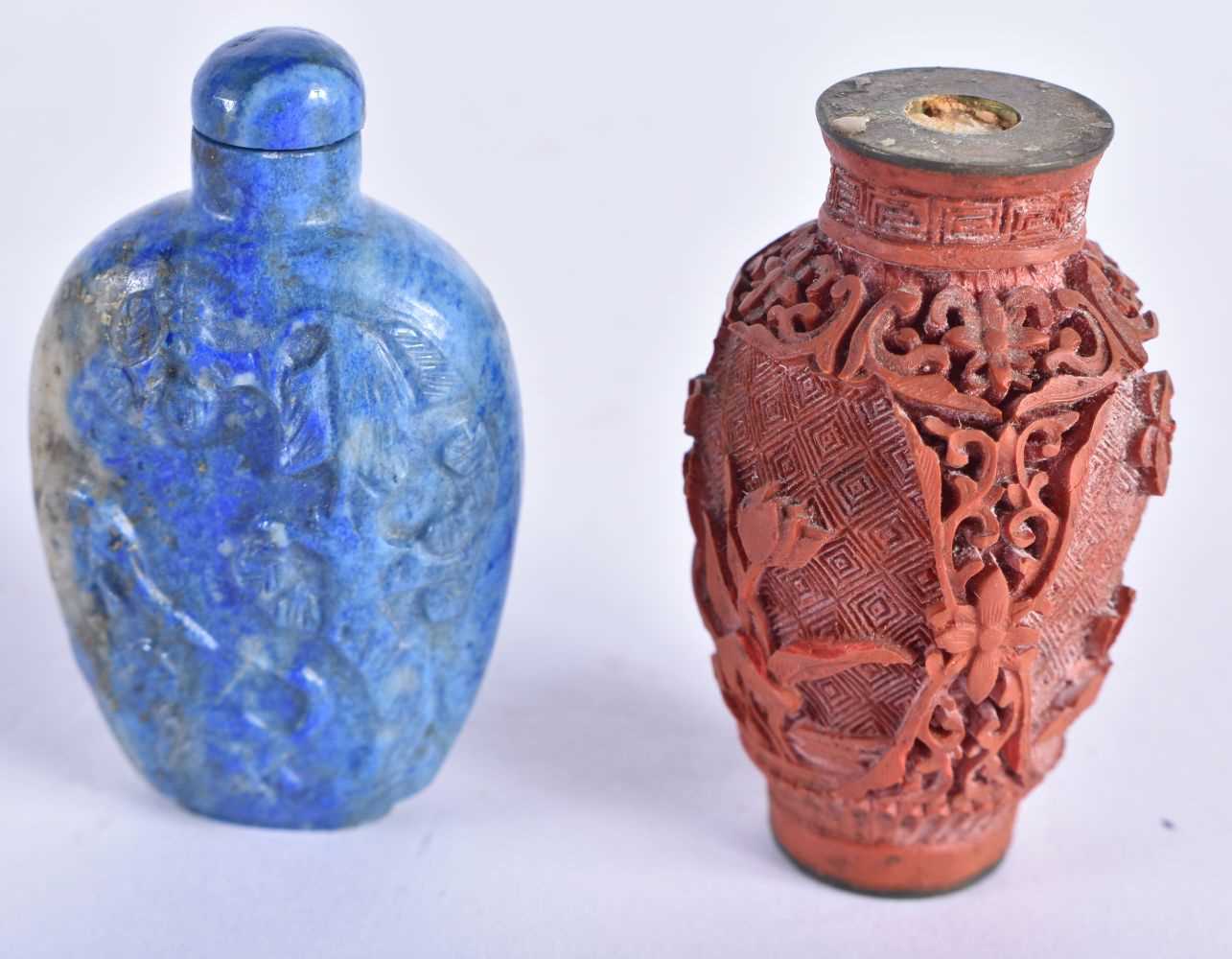 TWO 19TH/20TH CENTURY CHINESE CARVED SNUFF BOTTLES Late Qing. Largest 5.5 cm x 3.25cm. (2)