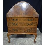 A 19th Century Walnut Burr Bureau 110 x 76 cm