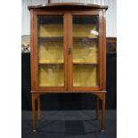 An Edwardian glass fronted inlaid display cabinet 120 x 76 x 34 cm