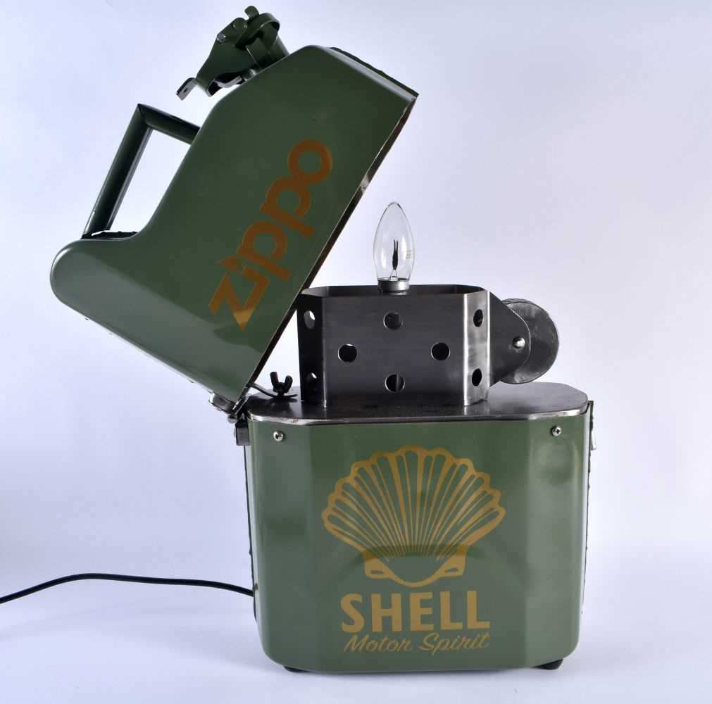 A LARGE AND UNUSUAL NOVELTY ZIPPO SHELL ADVERTISING LIGHTER LAMP. 40 cm x 27 cm. - Image 2 of 6