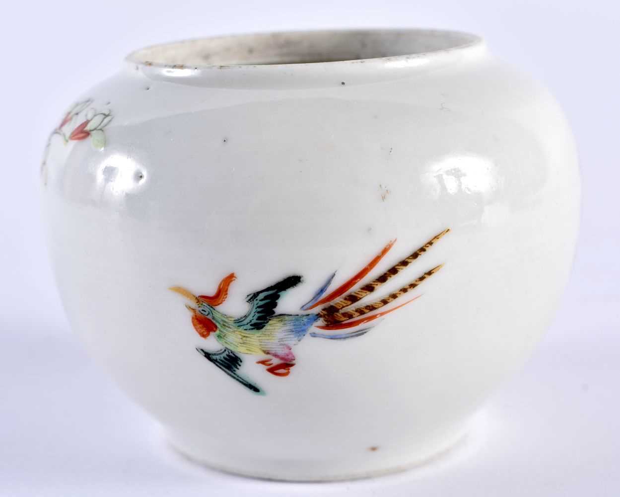A 19TH CENTURY CHINESE FAMILLE ROSE PORCELAIN BRUSH WASHER Tongzhi mark and period. 8 cm x 6 cm. - Image 3 of 6