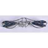 A Silver and Enamel Dragonfly Brooch. 9cm x 2.1cm, weight 14.7g