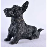 A RARE EARLY 20TH CENTURY NOVELTY COLD PAINTED SCOTTIE DOG COMBINATION TABLE LIGHTER the head