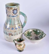 ASSORTED 18TH/19TH CENTURY EUROPEAN FAIENCE MAJOLICA POTTERY. Largest 21 cm high. (3)