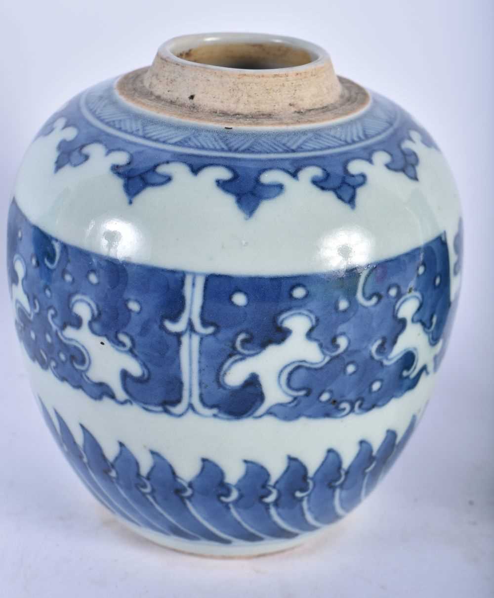 A 19TH CENTURY CHINESE MONOCHROME PORCELAIN VASE together with a smaller green vase, a sancai figure - Image 3 of 9