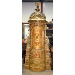 A wood Tabernacle of massive proportions, carved in the Rococo style 290 x 103 x 73 cm