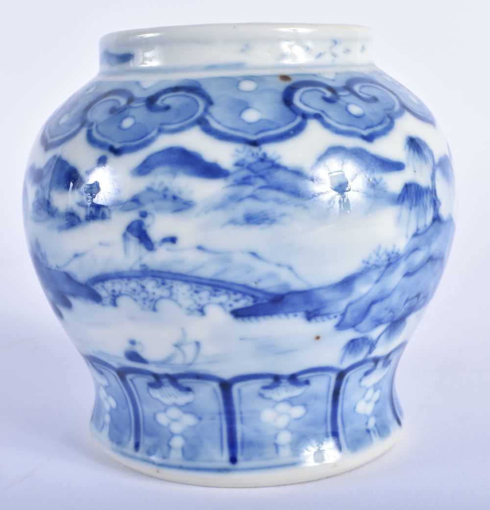 A 19TH CENTURY CHINESE BLUE AND WHITE PORCELAIN JAR bearing Kangxi marks to base, together with a - Image 4 of 27