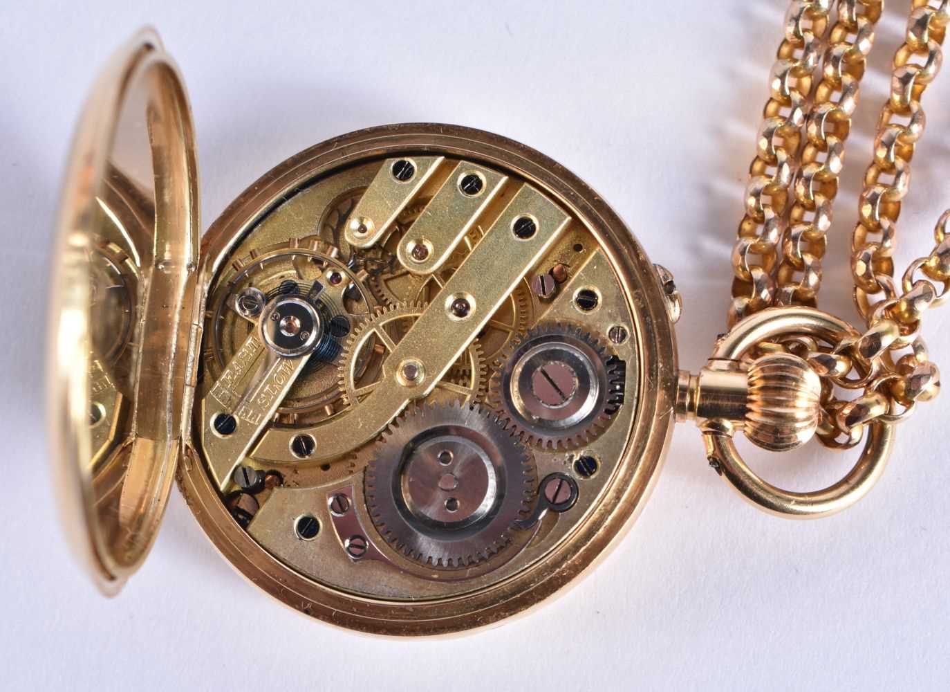 A Ladies 18 Carat Gold Pocket Watch on a 9 Carat Gold Chain. Watch stamped K18, Chain 375, Watch 3. - Image 2 of 3