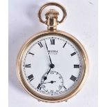 VERTEX REVUE Gents Vintage Rolled Gold Open Face Pocket Watch Hand-wind Working. 5 cm diameter.