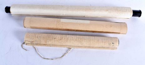 THREE EARLY 20TH CENTURY CHINESE SCROLLS. Largest 230 cm x 55 cm. (3)