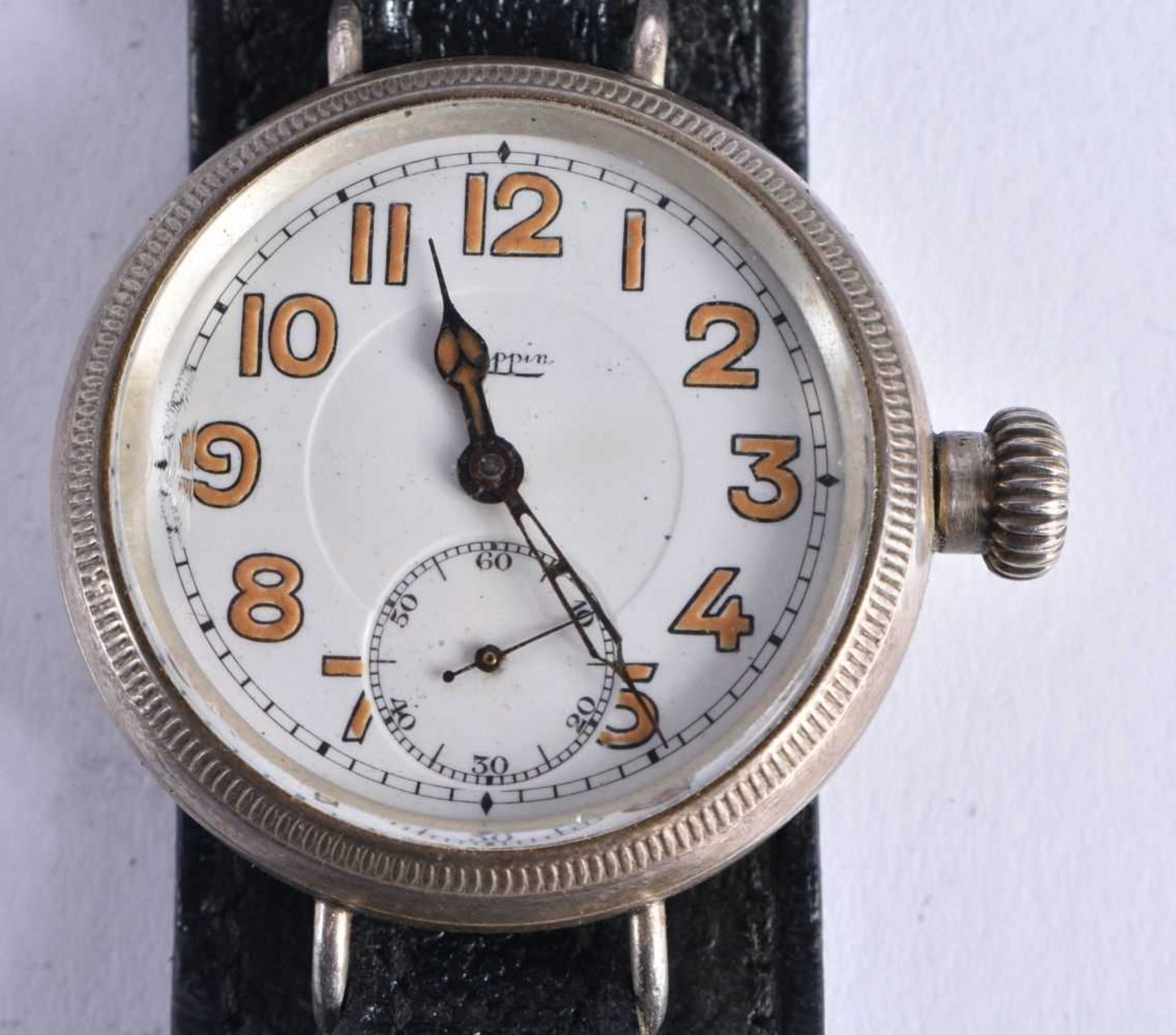 MAPPIN Sterling Silver Borgel Cased Trench Style Wristwatch Hand-wind Working. 4 cm diameter.