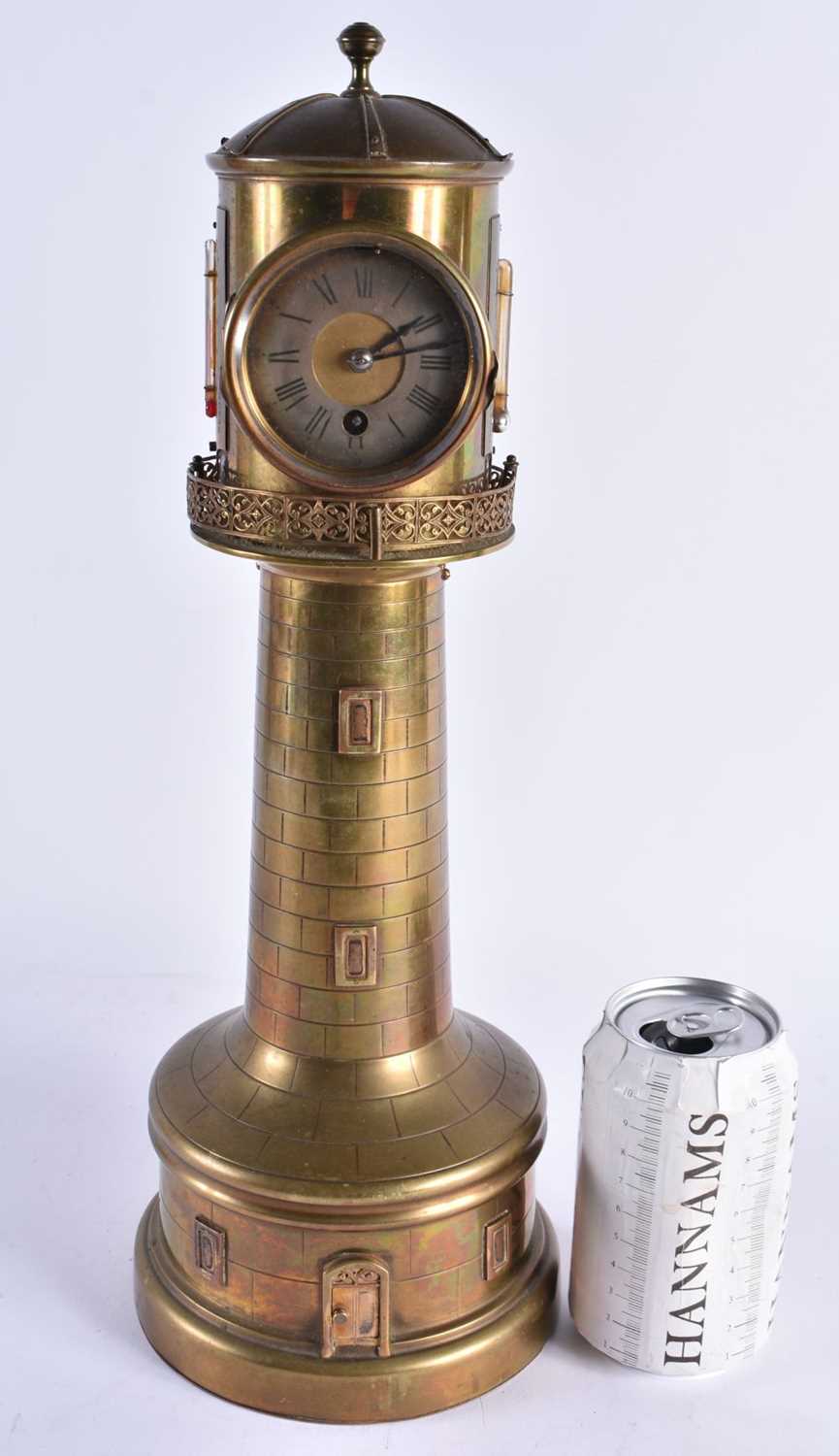 A LOVELY LARGE 19TH CENTURY GUILLEMET INDUSTIRAL BRONZE LIGHTHOUSE CLOCK formed with a silver
