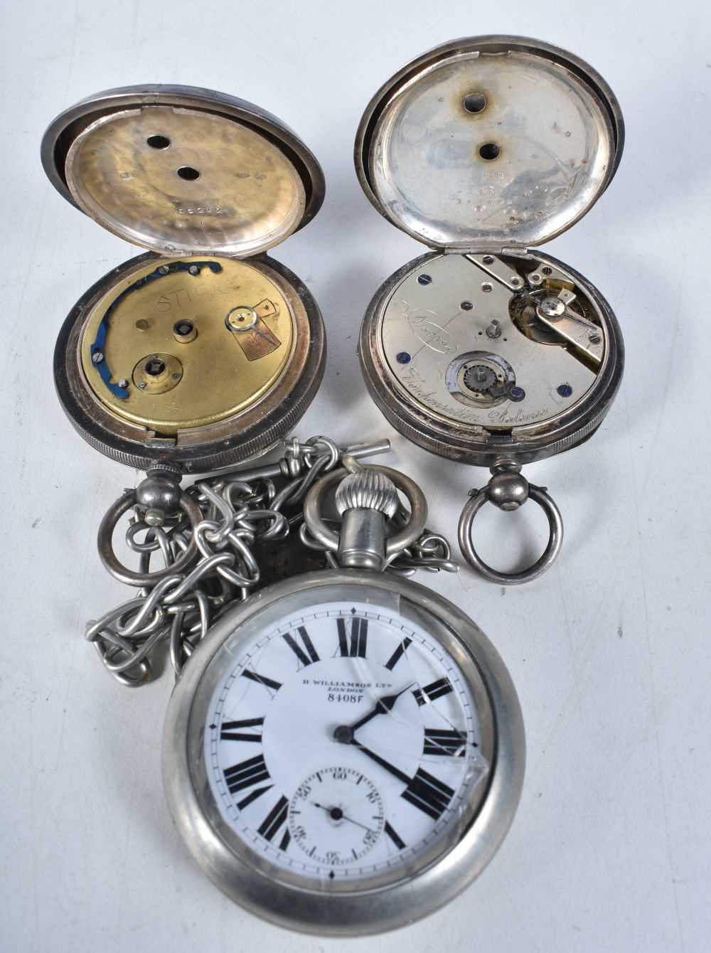 Two Victorian Silver Cased Open Face Pocket Watches. Hallmarked Birmingham together with a - Image 3 of 3