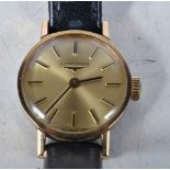 A Vintage Ladies Longines watch. 2.2cm incl crown, running