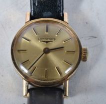 A Vintage Ladies Longines watch. 2.2cm incl crown, running