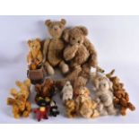 A COLLECTION OF VINTAGE TEDDY BEARS. Largest 30 cm high. (qty)