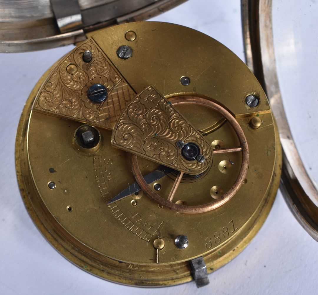 Sterling Silver Gents Antique Fusee Pocket Watch Key-wind Working. Chester 1888. 150 grams. 5.25 - Bild 2 aus 4