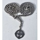 A Victorian Silver Watch Chain and Fob. Hallmarked Birmingham 1899. Length 65cn, weight 62g