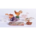A COLLECTION OF 19TH CENTURY CHINESE CARVED ROCK CRYSTAL AND STONE CARVINGS Qing. (8)
