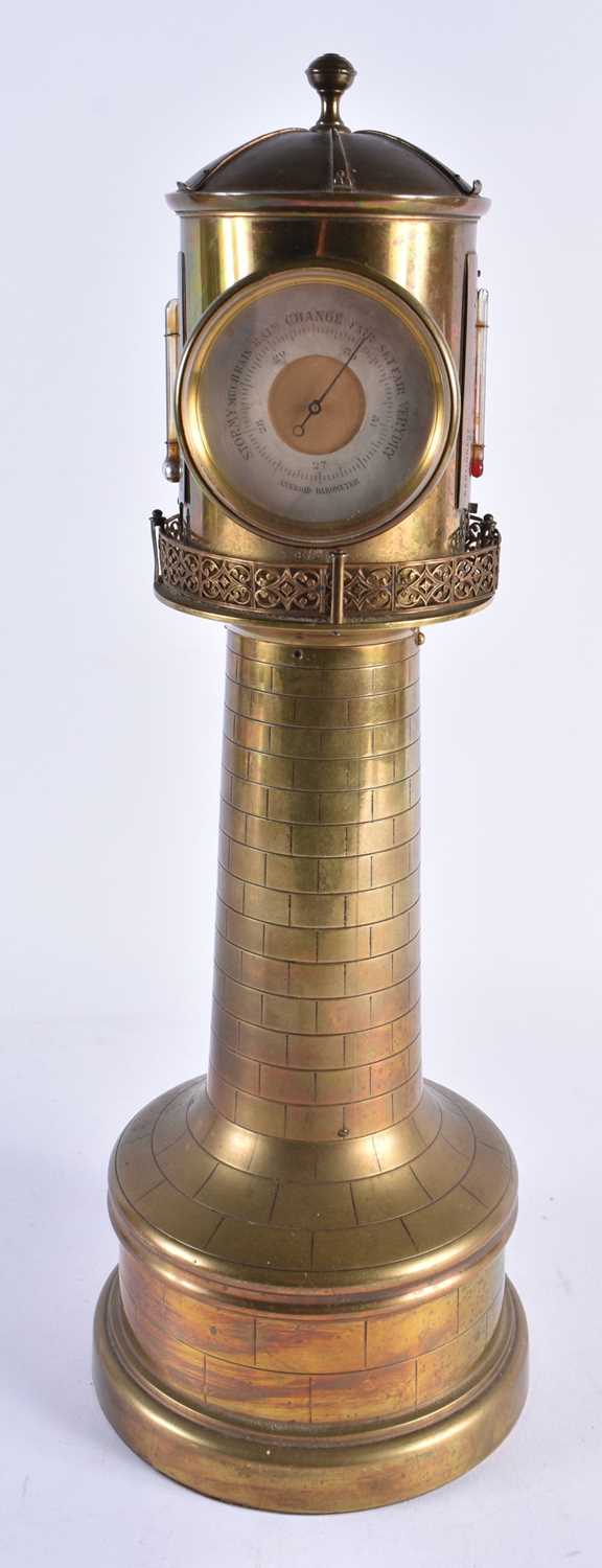A LOVELY LARGE 19TH CENTURY GUILLEMET INDUSTIRAL BRONZE LIGHTHOUSE CLOCK formed with a silver - Image 5 of 8