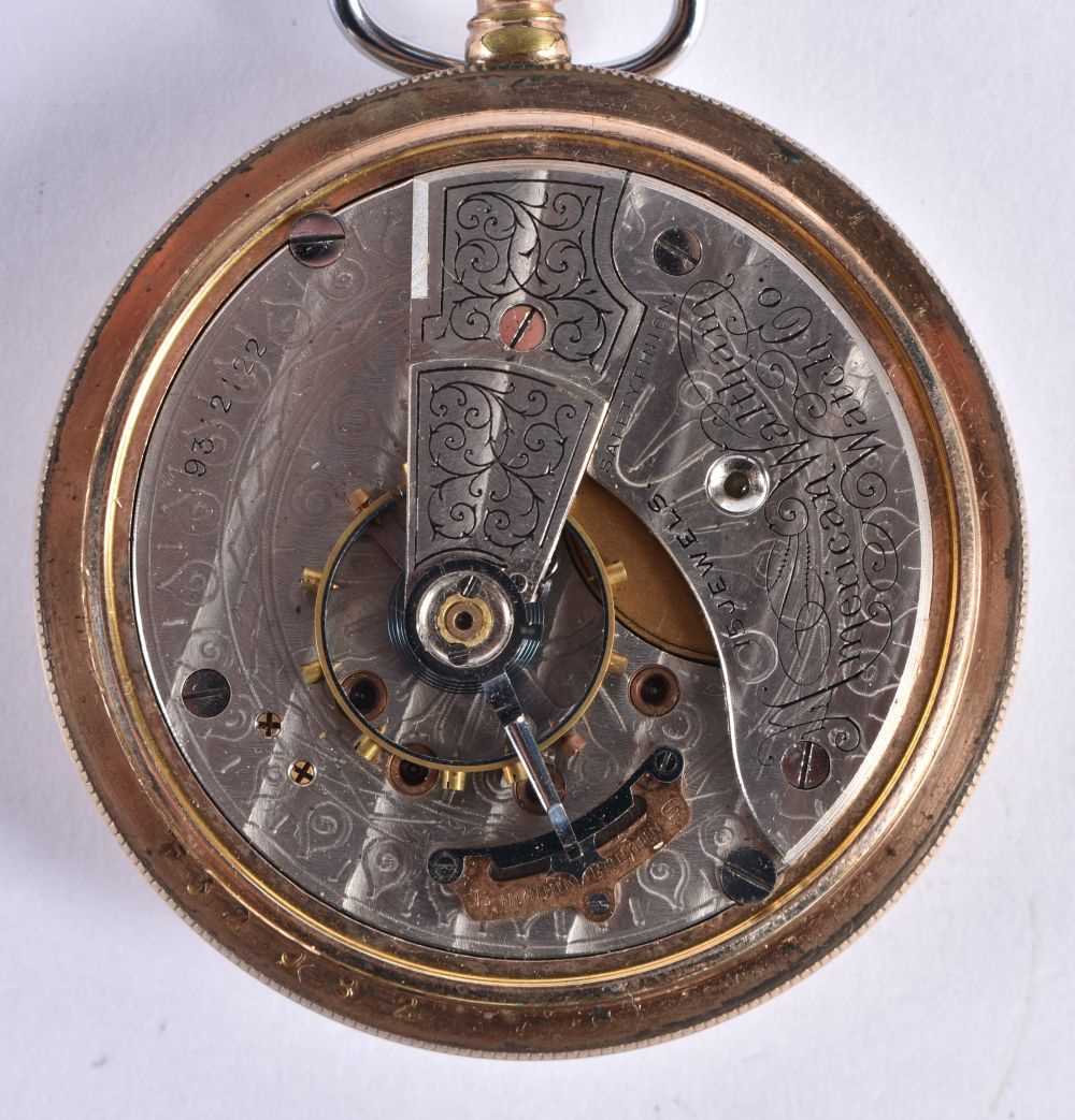 WALTHAM Gents Rolled Gold Open Face Pocket Watch.  Movement - Hand-wind.  WORKING - Tested For Time. - Image 2 of 3