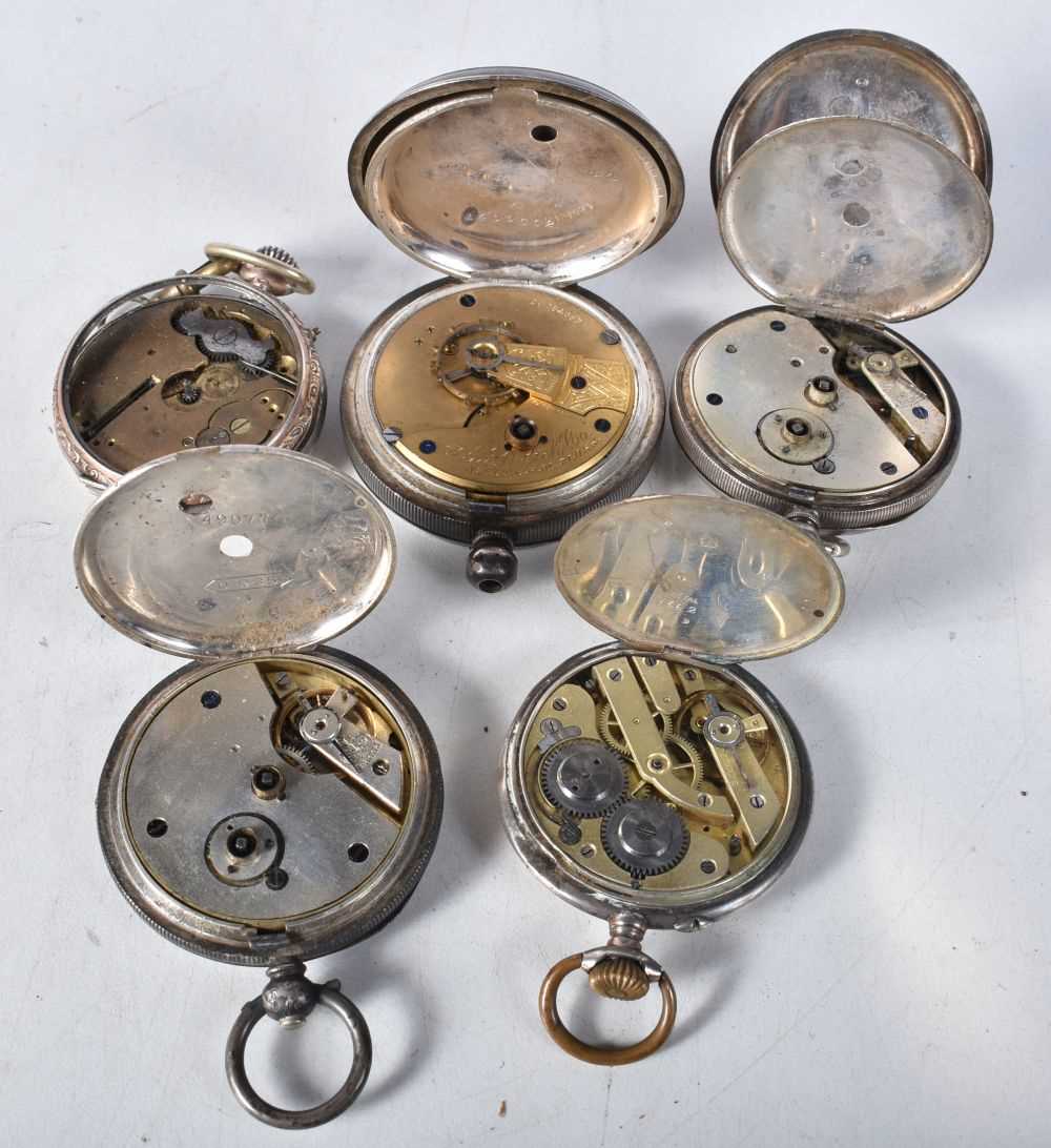Five Silver Pocket Watches. Stamped 925 and 935. Largest 5.3cm diameter, total weight 260g, Not - Image 2 of 2