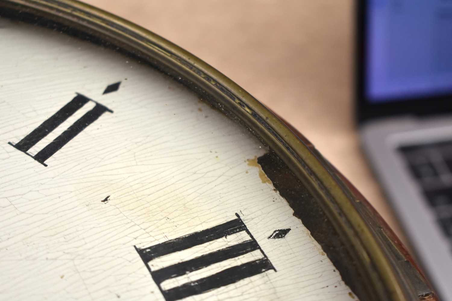 A RARE WOOD DIAL THOMAS WALDER OF ARUNDEL HANGING WALL CLOCK with black painted Roman numerals and - Image 14 of 19