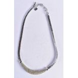 Silver tone rhinestone collar necklace by designer Christian Dior. 38 grams. 45 cm long.