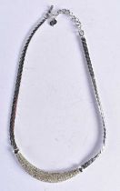 Silver tone rhinestone collar necklace by designer Christian Dior. 38 grams. 45 cm long.