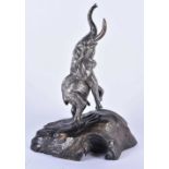 A LOVELY SILVER AND AFRICAN BLACKWOOD SCULPTURE OF AN ELEPHANT by Patrick Mavros. 20 cm x 10 cm.