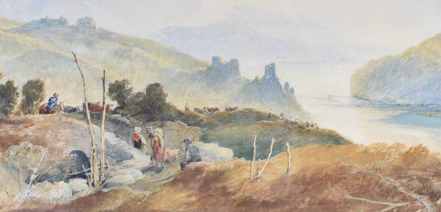 John Cuthbert Salmon (1844-1917) British, Watercolour, Coastal scene. 90 cm x 66 cm. - Image 2 of 5