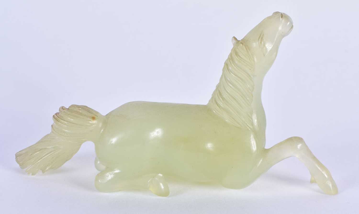 A SET OF SIX LATE 19TH CENTURY CHINESE CARVED JADE HORSES Late Qing, modelled in various forms and - Image 15 of 46