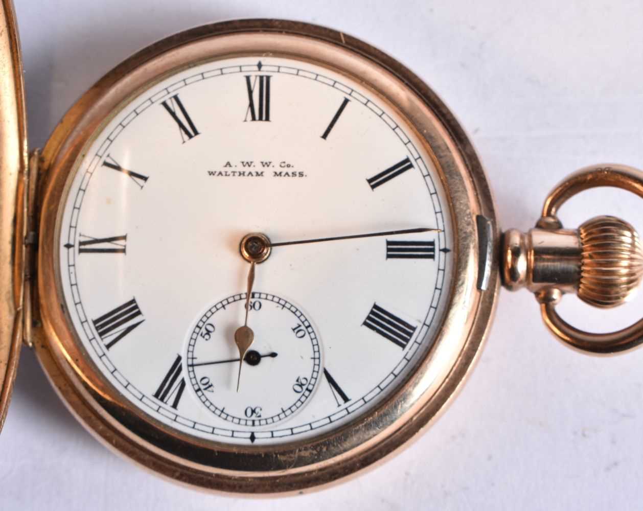 WALTHAM Gents Rolled Gold Full Hunter Pocket Watch. Movement - Hand-wind. WORKING - Tested For Time.