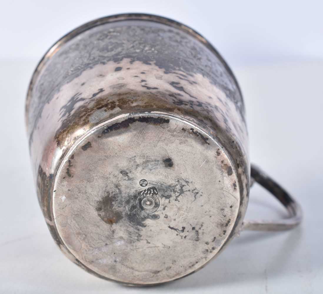 A Persian / Middle Eastern Cup with worn Niello Decoration. Stamped 84 (XRF Tested for Purity). - Image 3 of 3