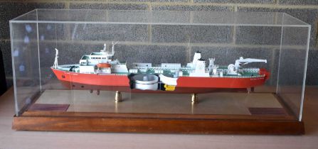 A Large Shipyard Model of the C.S. Umm AL ANBER showing the conversion carried out by Cammell